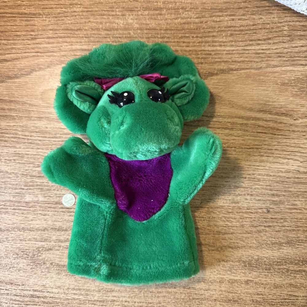 Baby Bop Plush Hand Puppet Stuffed Animal Doll Vintage Dinosaur Barney 1990s